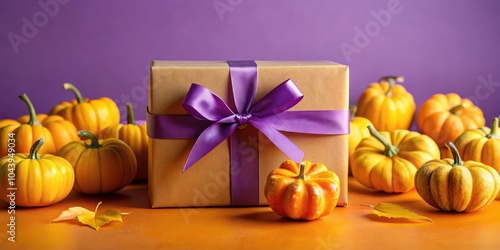 Gift Box with Purple Ribbon...