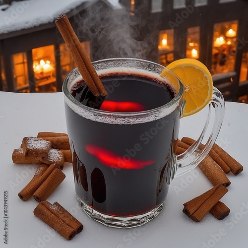 Glühwein. Generative AI Technologie photo