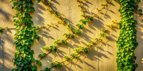 Green Ivy Climbing a Yellow...