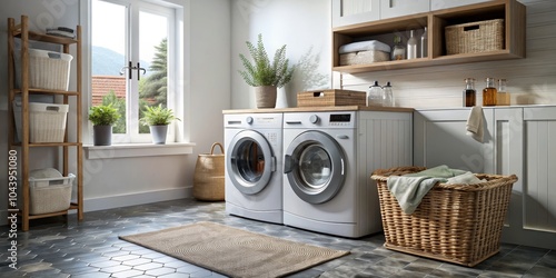 Laundry Room with Modern Wa...