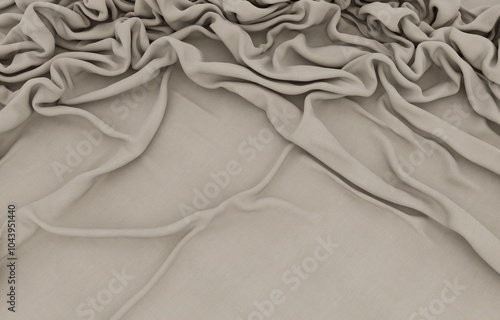 Elegant drapery of delicate beige fabric.