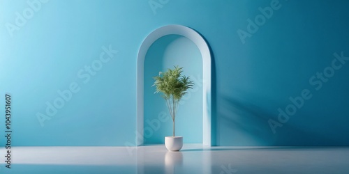 Minimalist Blue Archway wit...