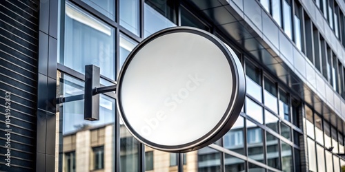 Modern Round Signage on Gla...
