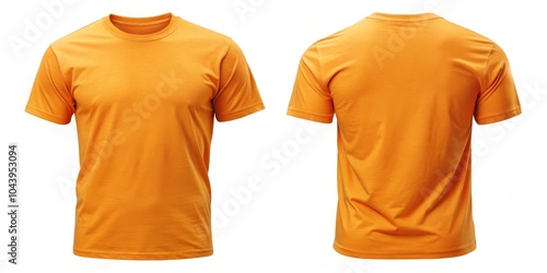 Orange T-shirt Mockup - Fro...