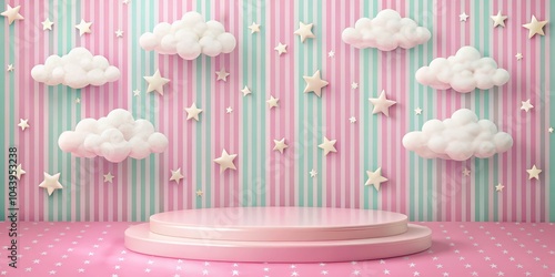 Pink and Mint Striped Backg...
