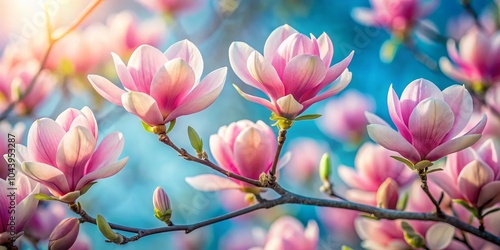 Pink Magnolia Blossoms in S...