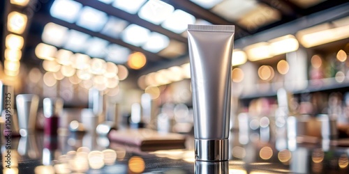 Silver Tube Mockup with Bok...