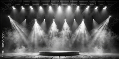 Stage with Spotlights and S...