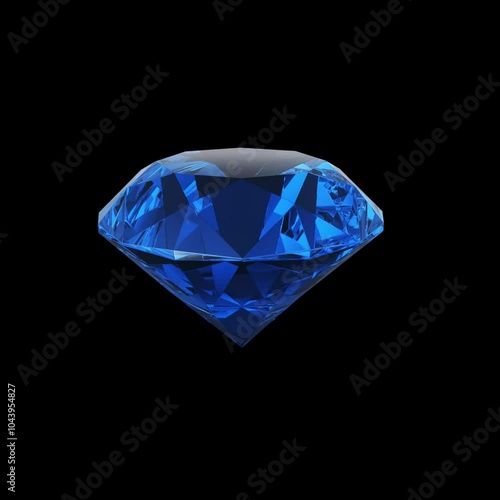 Sapphire rotation isolated on black