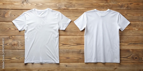 Two White T-shirts on Woode...