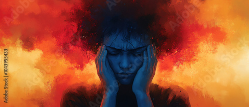 Woman Overwhelmed by Stress and Anxiety