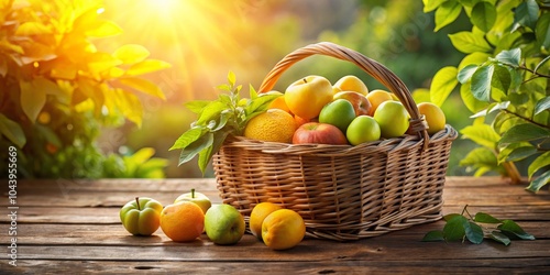 Wicker Basket of Sun-Kissed...
