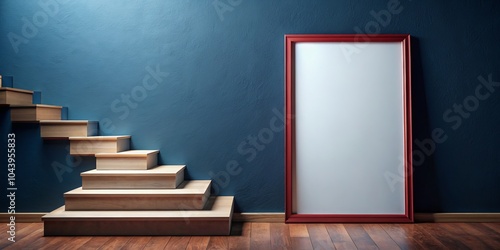 Wooden Staircase with Red F...