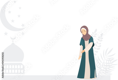 Muslim woman in hijab. Modest woman in a hijab against the backdrop of a mosque. Modern Muslim women in traditional hijabs.