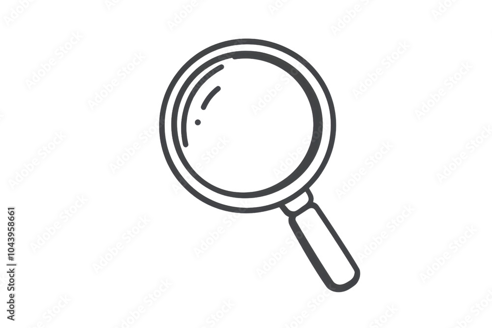 Illustration of a magnifying glass with a transparent background, symbolizing search, inspection, and discovery. Illustration of a magnifying glass with a transparent background, symbolizing search, inspection, and discovery.