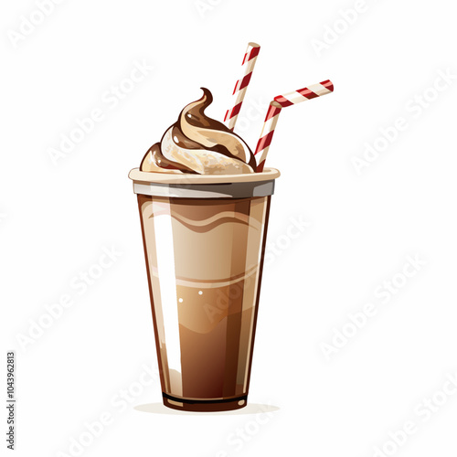 Frappe coffee frappucino in disposable plastic cup on a isolated white background (1)