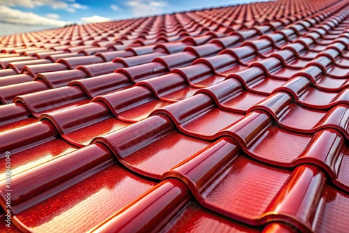 Wallpaper Mural Close-up view of shiny red roof tiles on building roof Torontodigital.ca