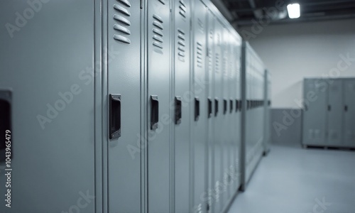 close up on lockers in gym