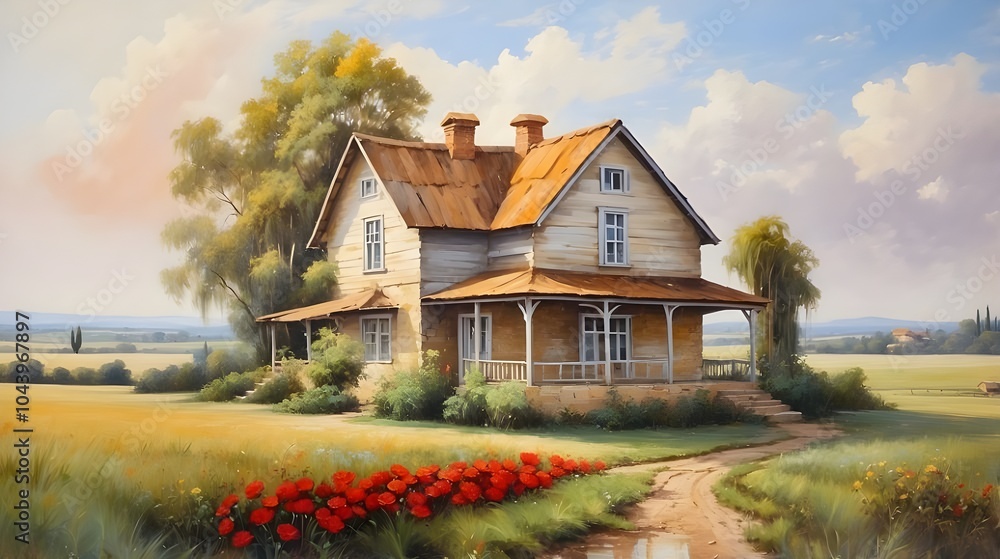 Obraz premium landscape with house