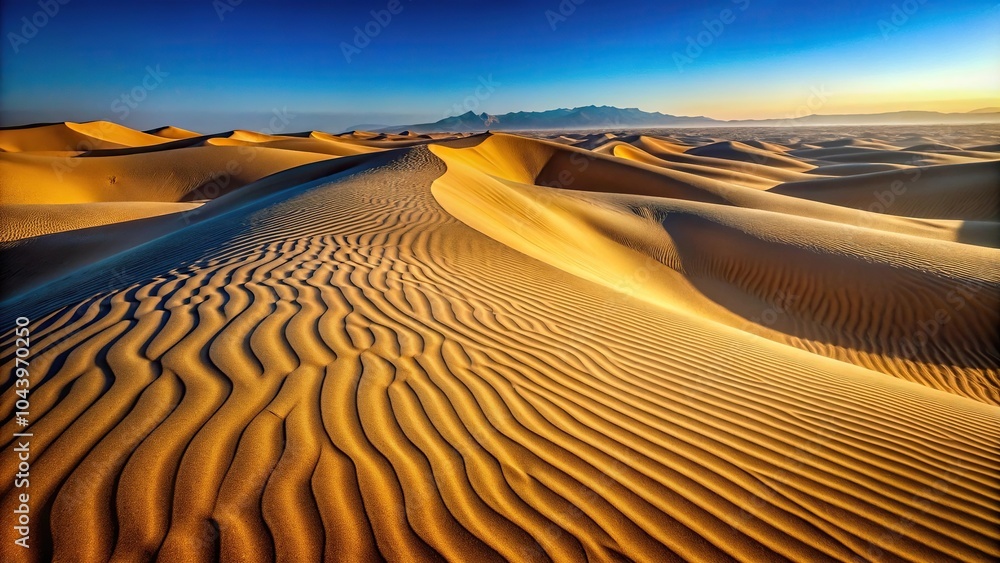 Naklejka premium Scenic desert sand dunes under bright sun