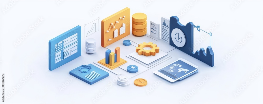 Obraz premium 3D icon of team management strategies, flat design, side view, business workflow theme, cartoon drawing, Splitcomplementary color scheme
