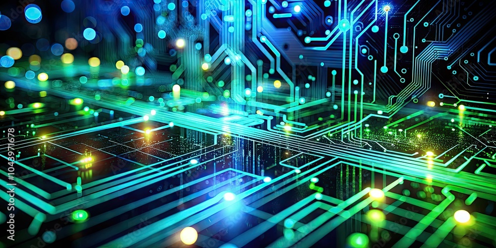 Obraz premium Low Light Technology Development in the Digital Age - Abstract Computer Concept