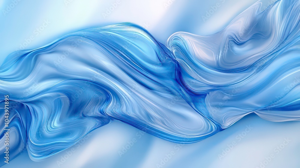 Abstract blue and white flowing wave pattern background. Abstract blue and white flowing wave pattern background.