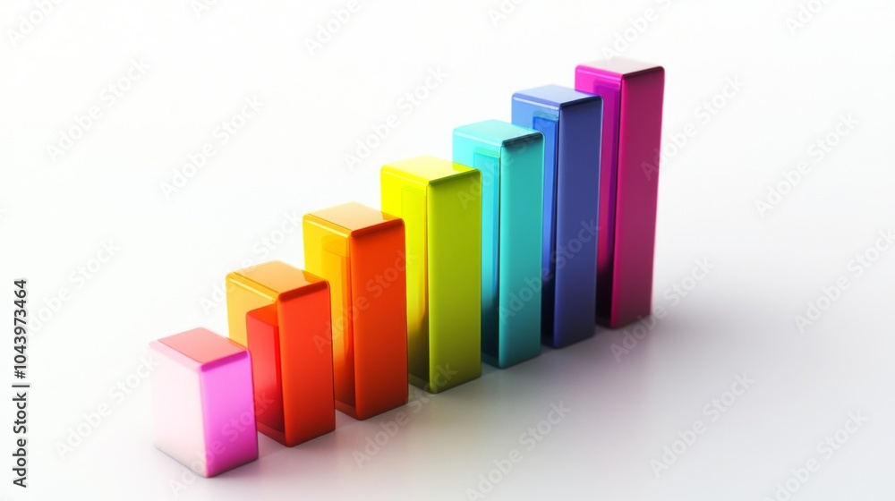 Colorful Bar Graph Representing Data Growth Colorful Bar Graph Representing Data Growth