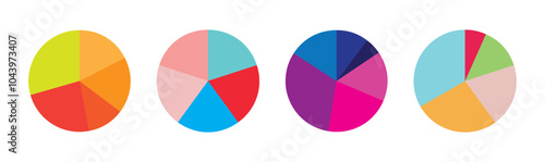 Pie chart infographic set. Circle diagram collection with sections or parts. Segmented circle icons for infographic, data analysis, web design, ui or presentation. Vector illustration. Free Download Pie chart infographic set. Circle diagram collection with sections or parts. Segmented circle icons for infographic, data analysis, web design, ui or presentation. Vector illustration. - GFXLoad