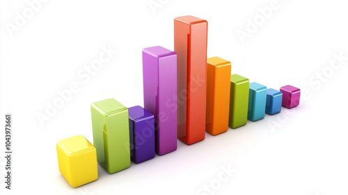 Free Download Colorful 3D Bar Graph with Growing Metrics - GFXLoad