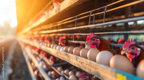 The vibrant life of chickens a glimpse into egg production in modern farms photo