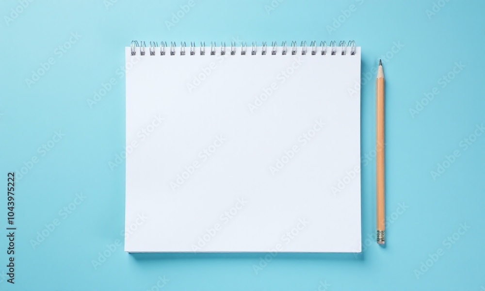 Minimalist composition graph paper notepad wooden pencil Minimalist composition graph paper notepad wooden pencil