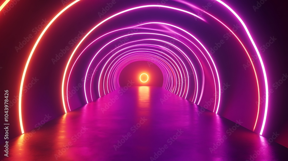 Obraz premium Radiating Neon Light Burst, futuristic flashes, Motion lights, Colorful Streaks on Dark Background