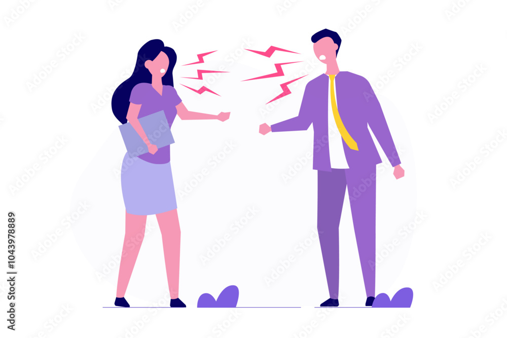 Swearing conflicting concept. Vector illustration. Swearing conflicting concept. Vector illustration.