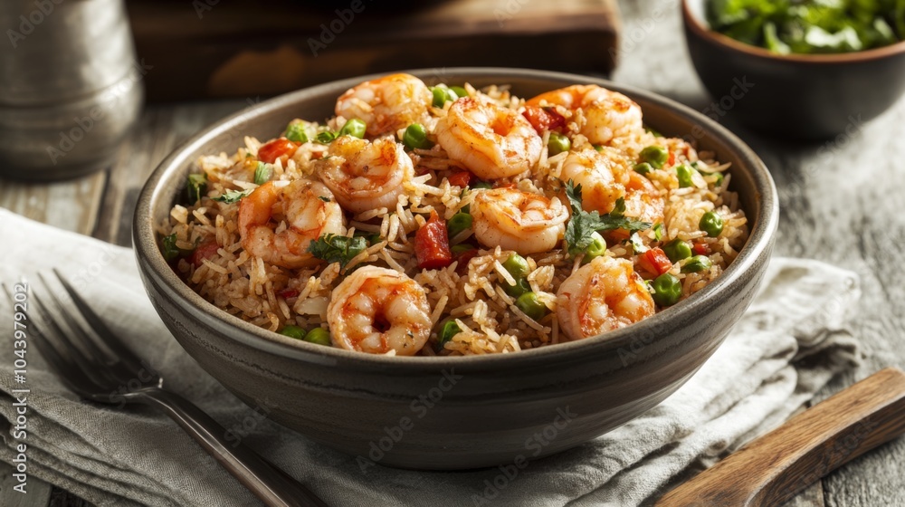 Savory Shrimp Fried Rice in Bowl Savory Shrimp Fried Rice in Bowl
