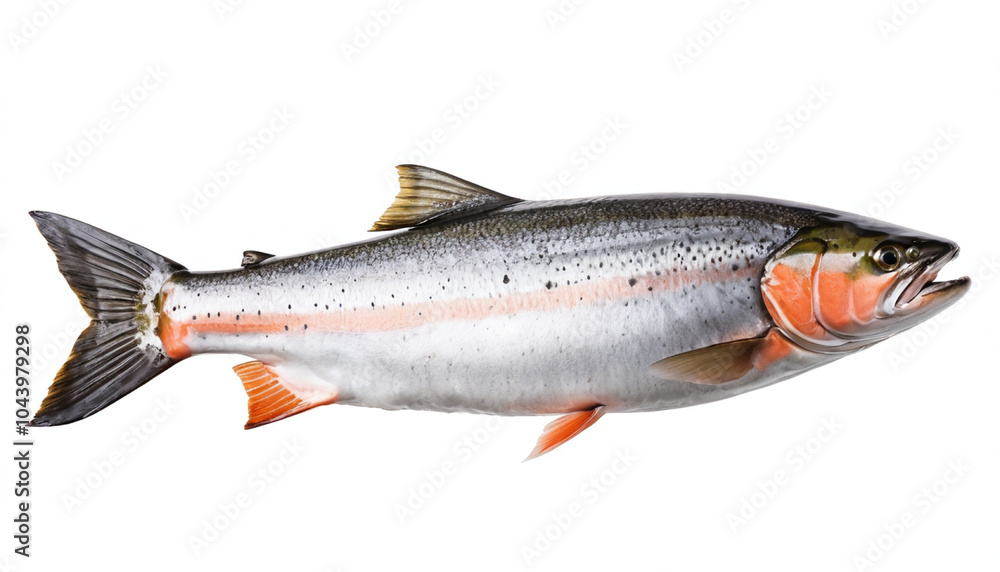 Obraz premium Salmon fish on white background isolated