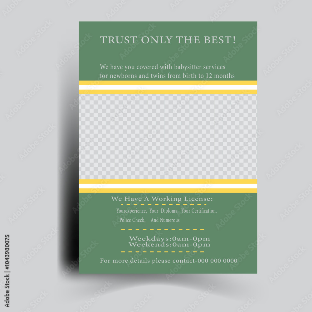 Naklejka premium Nanny Business Poster Design