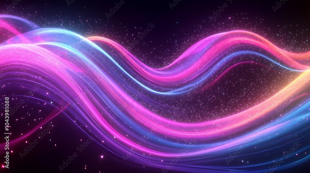 Obraz premium Radiating Neon Light Burst, futuristic flashes, Motion lights, Colorful Streaks on Dark Background