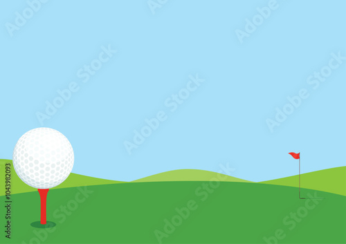 Golf poster vector. wallpaper. free space for text. background.