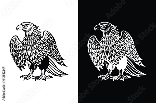  American eagle icon in flight. Vector illustration vector icons for web design on white background.