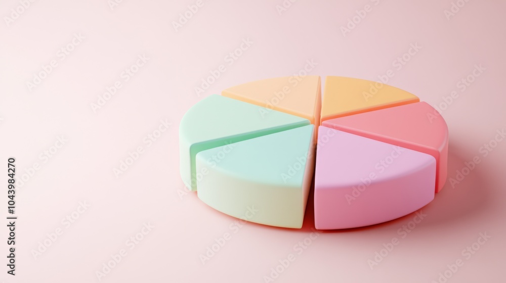 Multicolored Segmented Cake on Soft Background Multicolored Segmented Cake on Soft Background