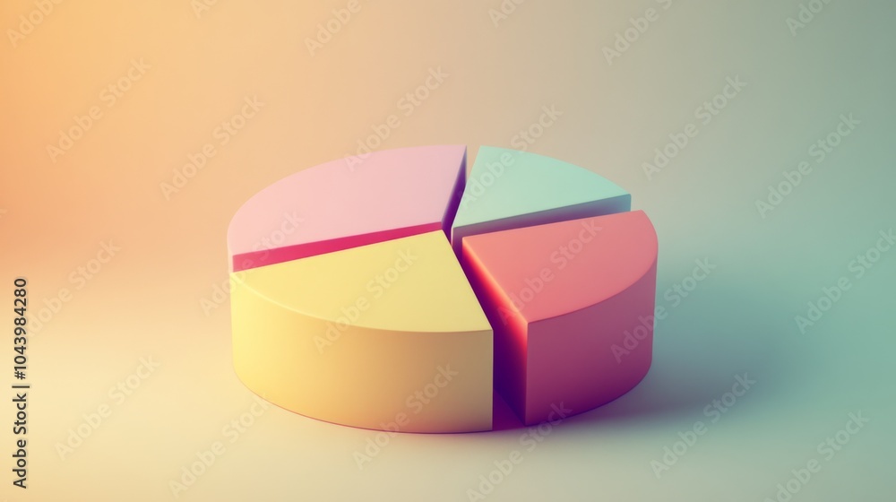 Colorful Pie Chart on Gradient Background Colorful Pie Chart on Gradient Background