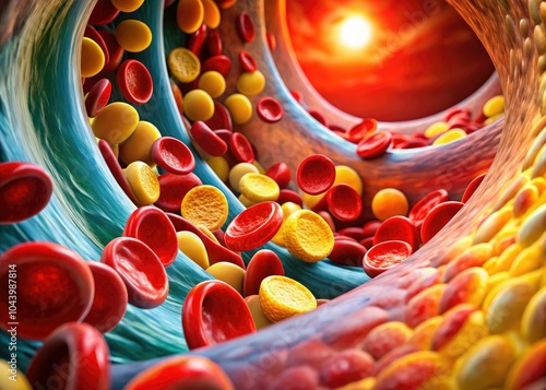 Macro Photography of Cholesterol Molecules in Arteries â€“ Exploring Heart Health and Disease Prevention