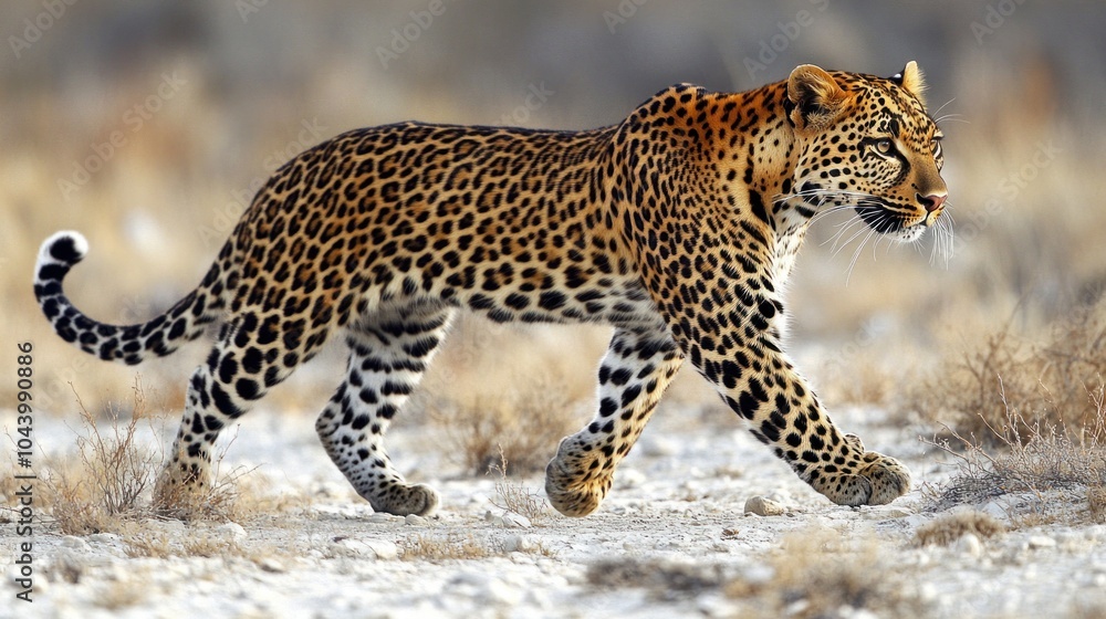 Leopard Walking in the Savannah Leopard Walking in the Savannah