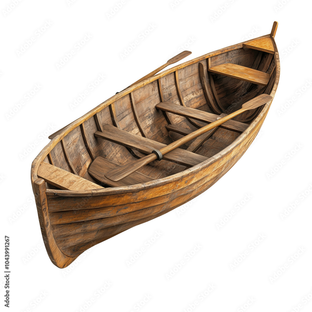 A traditional wooden rowboat with oars isolated on transparent background (2) A traditional wooden rowboat with oars isolated on transparent background (2)