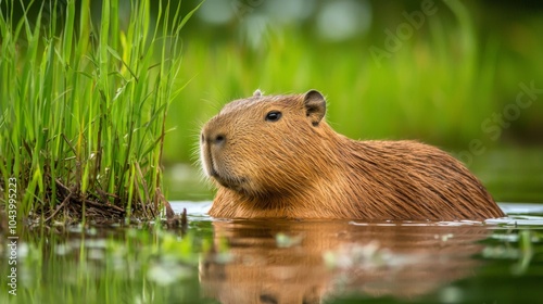 The capybara, funny positive big rodent