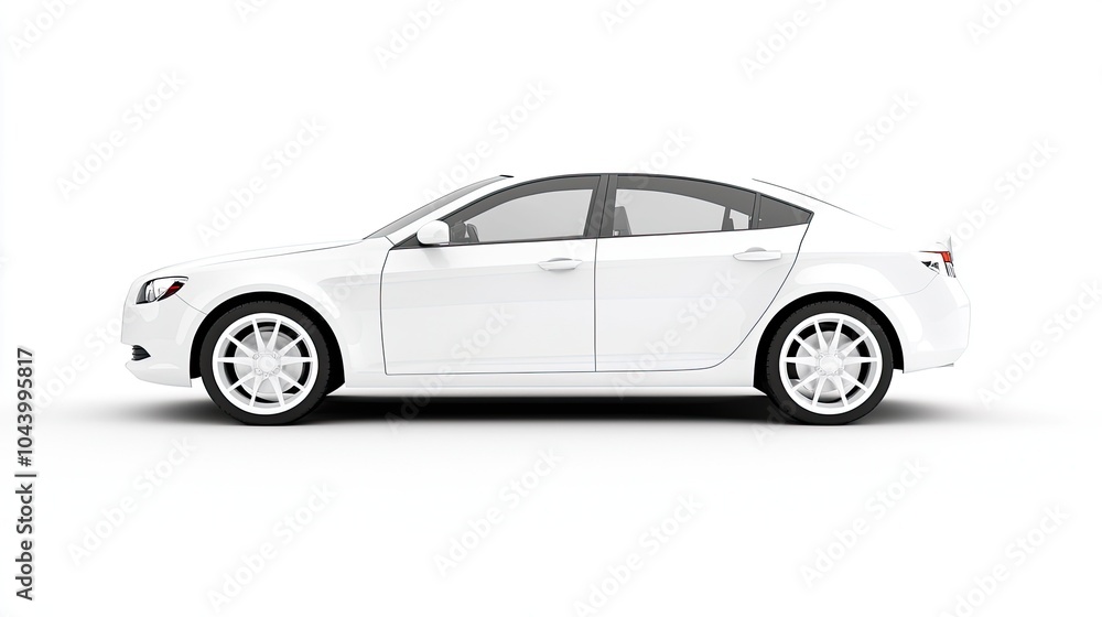 Modern White Sedan on a Clean Background Modern White Sedan on a Clean Background