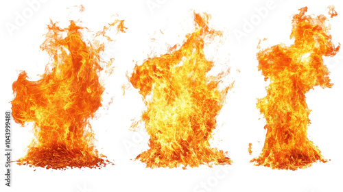 Dynamic Flame Shapes on Transparent Background Generative AI