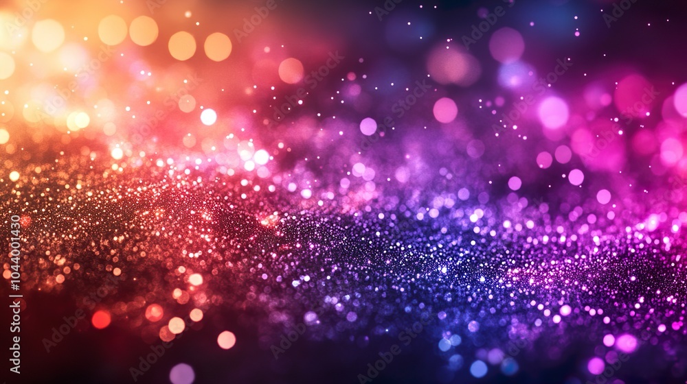 Fototapeta premium Pink blue glitter abstract texture background vibrant light bokeh effect wallpaper