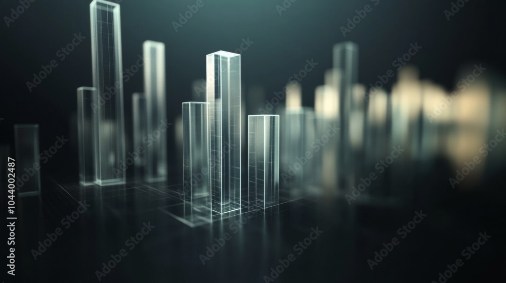 Abstract Glass Structures in Dark Background Abstract Glass Structures in Dark Background